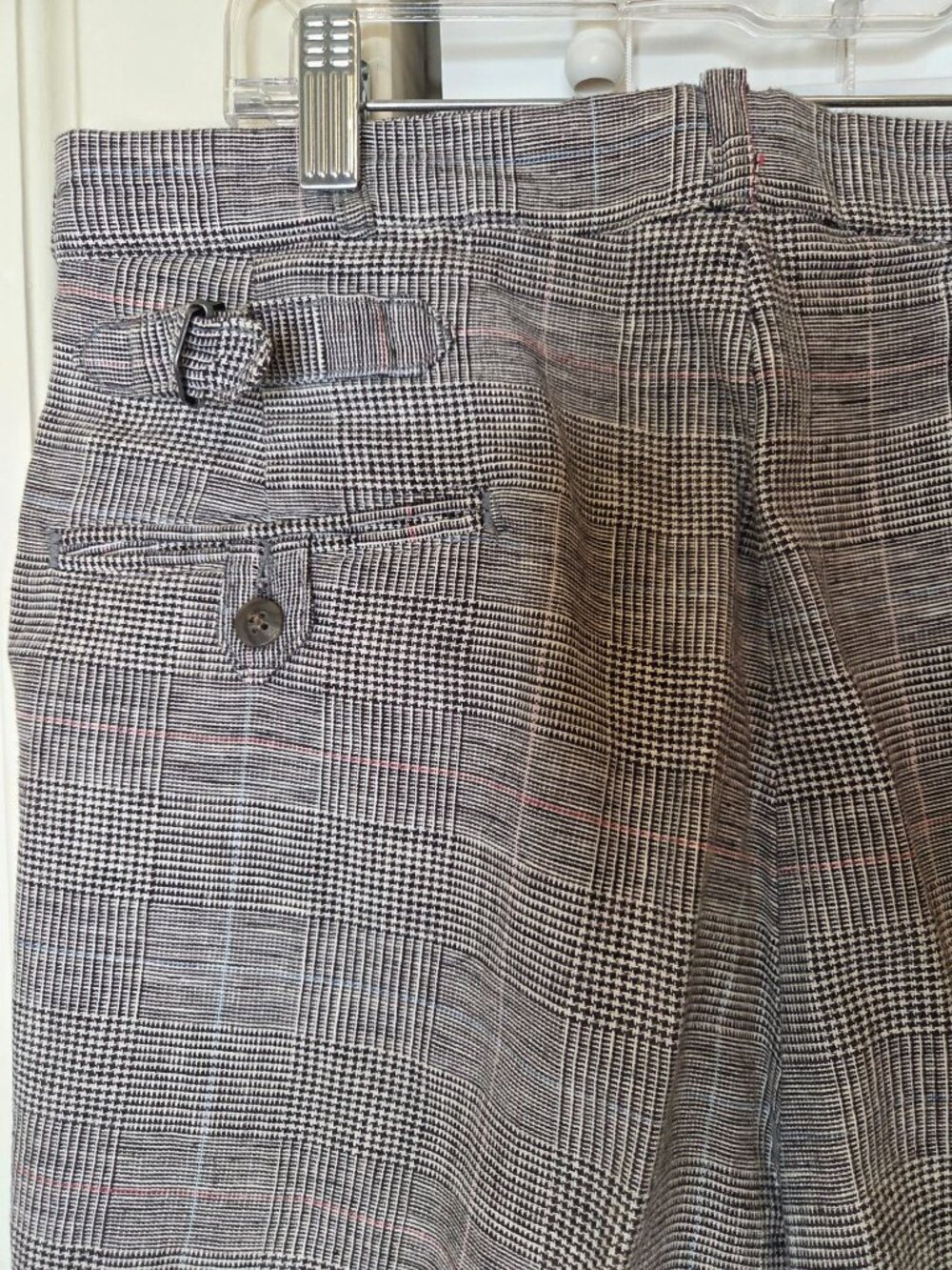 VTG Polo Ralph Lauren Mens Plaid Pants Pleated Blend Dress 34 x36 USA Made - Picture 4 of 7